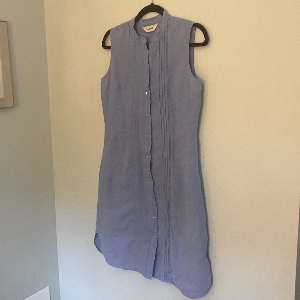 L.L Bean button down linen dress